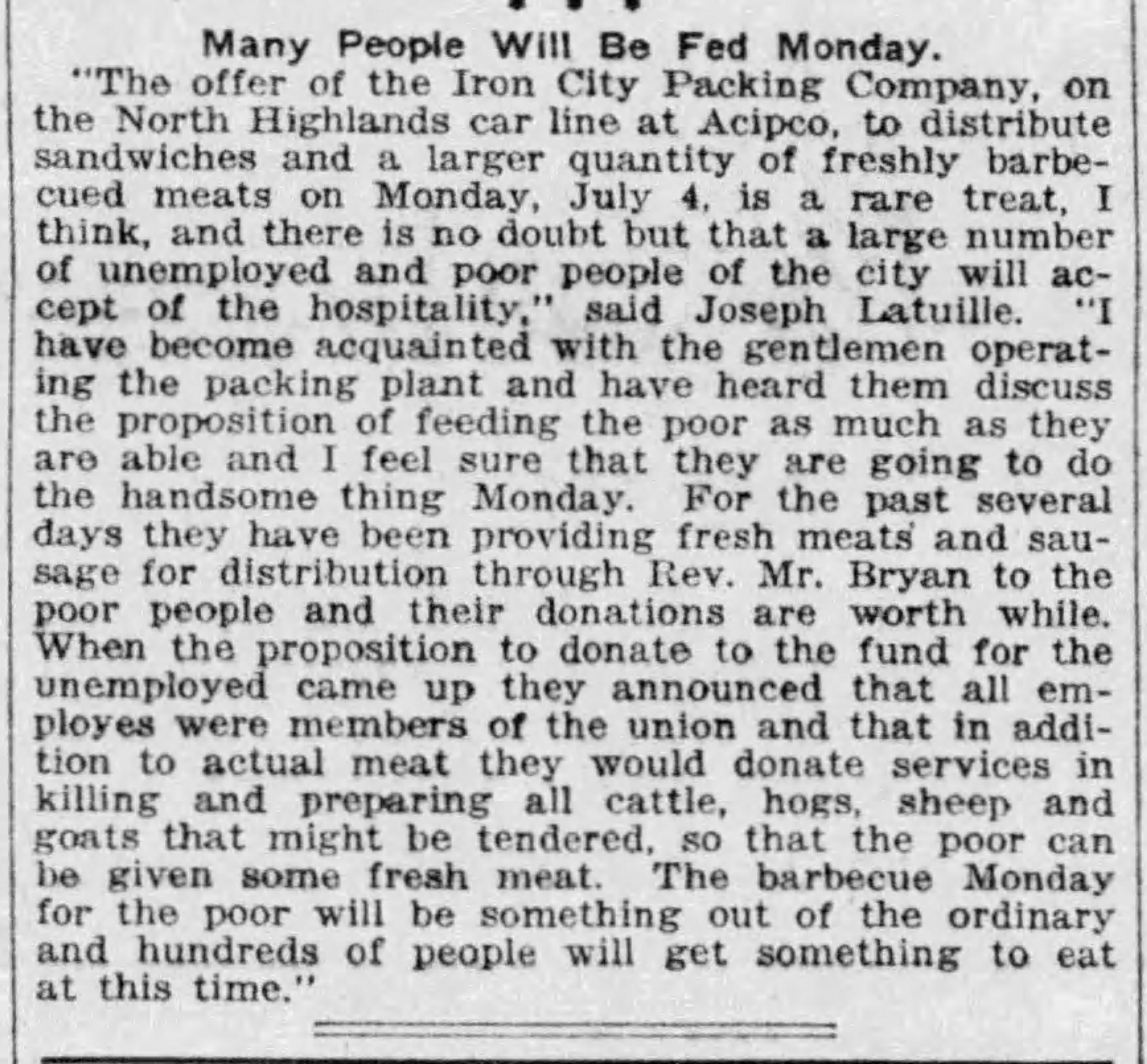Many People Will Be Fed Monday